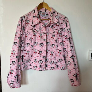 Betty Boop Pink Jean Button Up Jacket